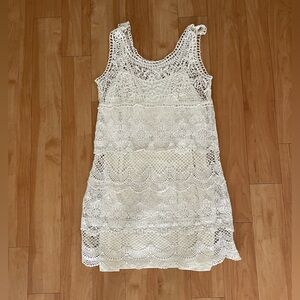 American Eagle Outfitters Crochet Cream Dress XS